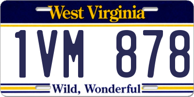 WV license plate 1VM878