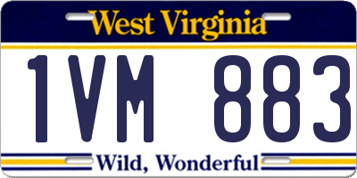 WV license plate 1VM883