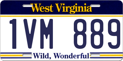 WV license plate 1VM889