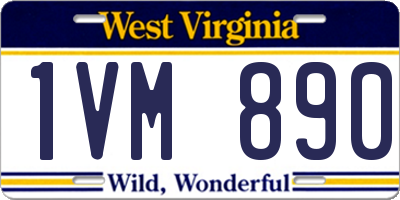 WV license plate 1VM890