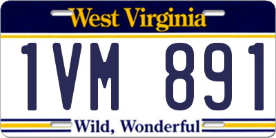 WV license plate 1VM891