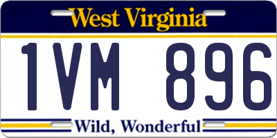 WV license plate 1VM896