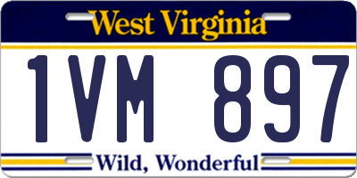 WV license plate 1VM897