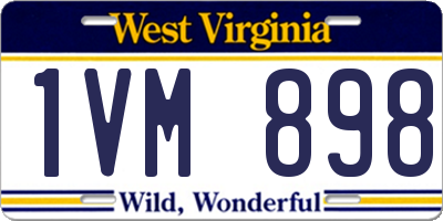 WV license plate 1VM898
