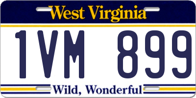 WV license plate 1VM899