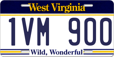 WV license plate 1VM900