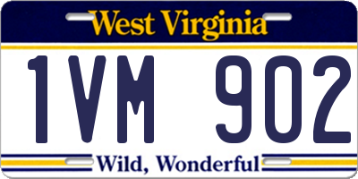 WV license plate 1VM902