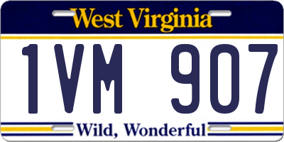 WV license plate 1VM907