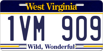 WV license plate 1VM909