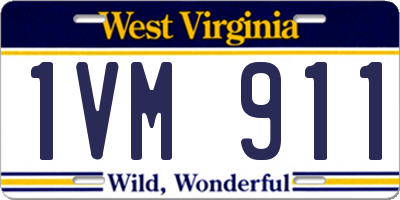 WV license plate 1VM911