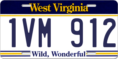 WV license plate 1VM912
