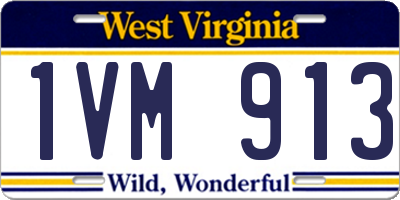 WV license plate 1VM913