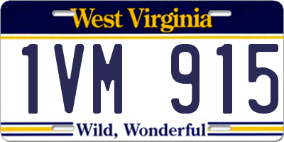 WV license plate 1VM915
