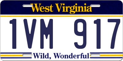 WV license plate 1VM917