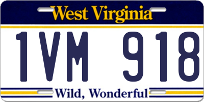 WV license plate 1VM918