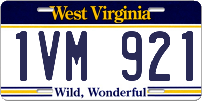 WV license plate 1VM921