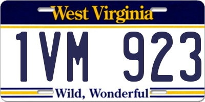 WV license plate 1VM923