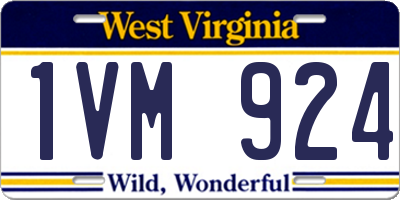 WV license plate 1VM924