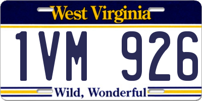 WV license plate 1VM926