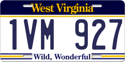 WV license plate 1VM927
