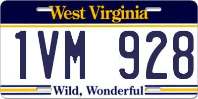 WV license plate 1VM928
