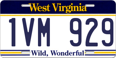 WV license plate 1VM929
