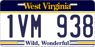 WV license plate 1VM938