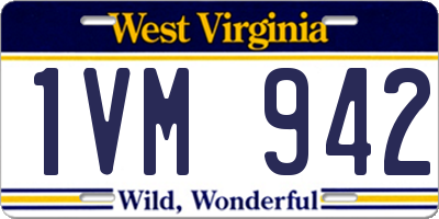 WV license plate 1VM942