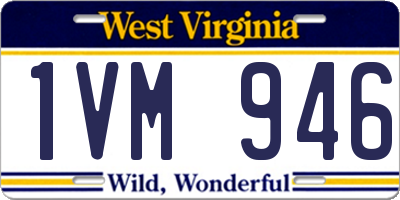 WV license plate 1VM946