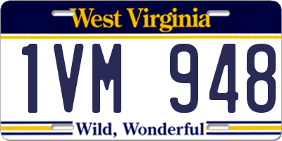 WV license plate 1VM948