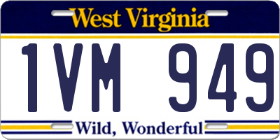 WV license plate 1VM949