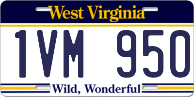 WV license plate 1VM950
