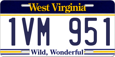 WV license plate 1VM951