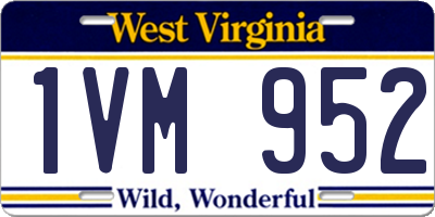 WV license plate 1VM952