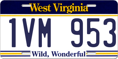 WV license plate 1VM953