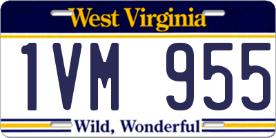 WV license plate 1VM955
