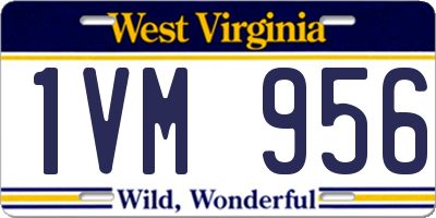 WV license plate 1VM956