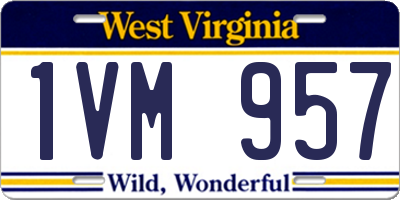 WV license plate 1VM957