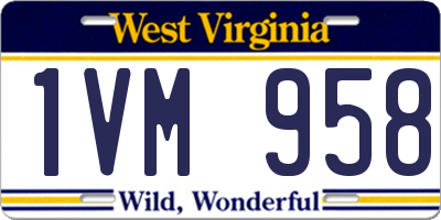 WV license plate 1VM958