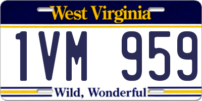 WV license plate 1VM959