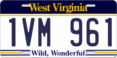 WV license plate 1VM961