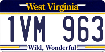 WV license plate 1VM963