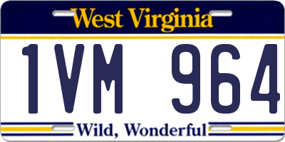 WV license plate 1VM964