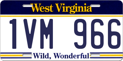 WV license plate 1VM966