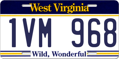 WV license plate 1VM968