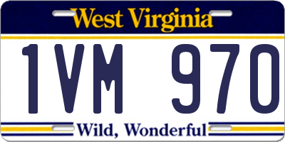 WV license plate 1VM970