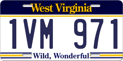 WV license plate 1VM971