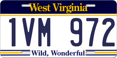 WV license plate 1VM972