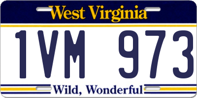 WV license plate 1VM973