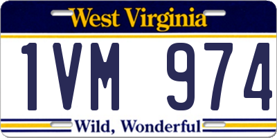 WV license plate 1VM974